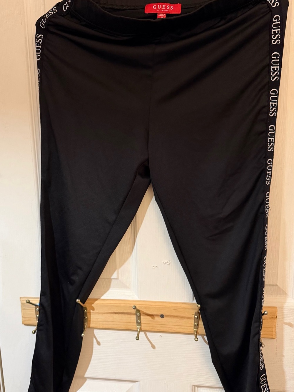 Guess Black Leggings with White Logo Side Tape